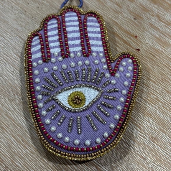 NWT Anthropologie Beaded Hamsa Christmas Ornament - Picture 2 of 4